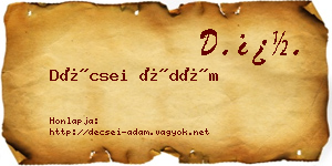 Décsei Ádám névjegykártya